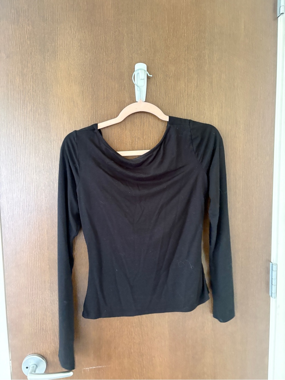 Reformation Black Long Sleeve Crewneck Top